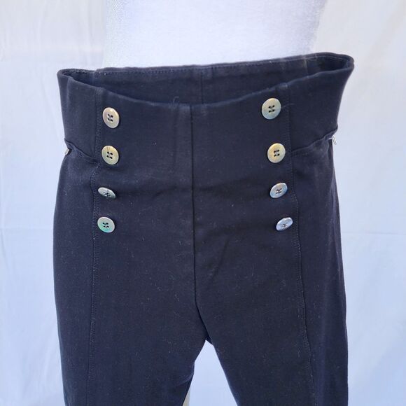 Black Dress Leggings with button front detailing  (M) - Picture 3 of 4